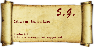 Sturm Gusztáv névjegykártya